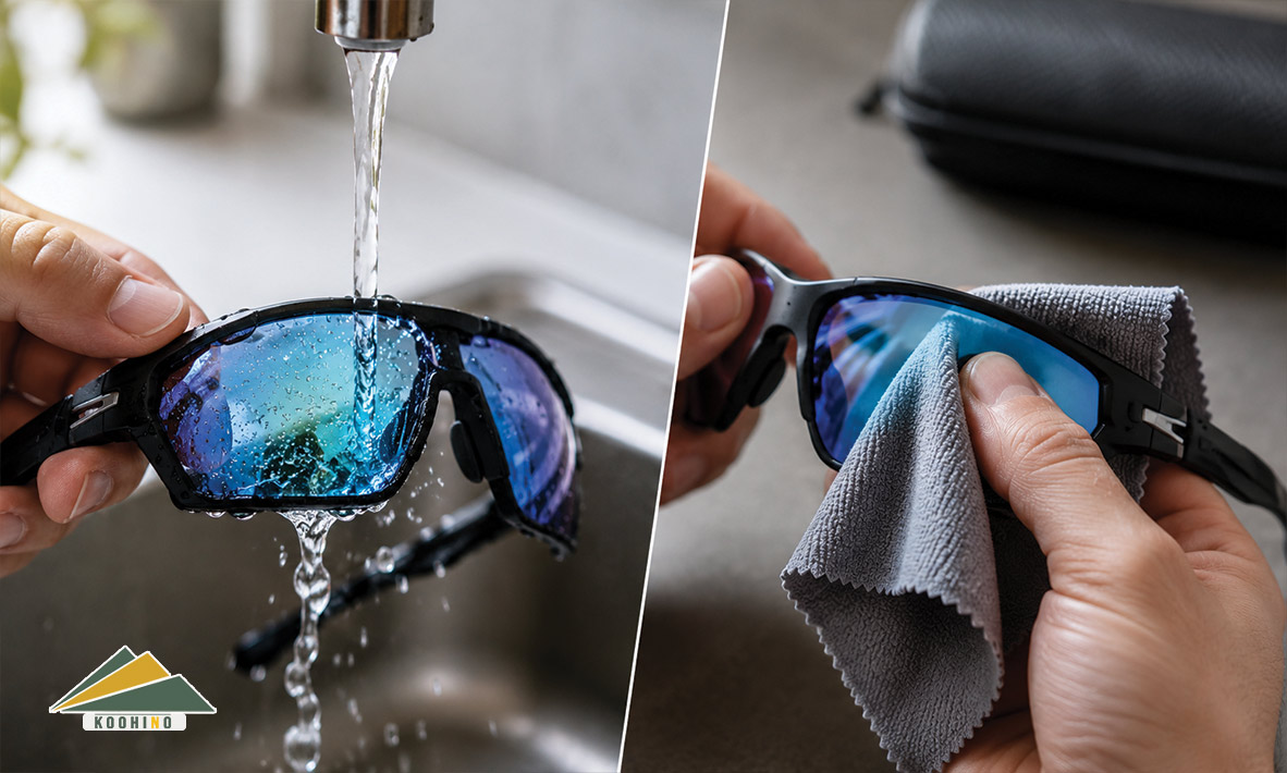 روش صحیح تمیز کردن لنز عینک روش صحیح تمیز کردن لنز عینک با آب ولرم و دستمال میکروفایبر